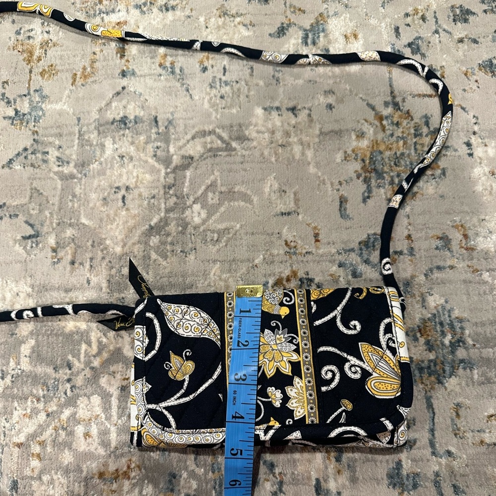 Vera Bradley Black and Yellow Crossbody - Yellow Bird Pattern - Picture 2 of 6